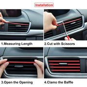 10pcs Car Air Conditioner Outlet Moulding Trim Decor Strips For Bmw E87 Mazda 5 Accesories Camry Corvette C6 Autotuning